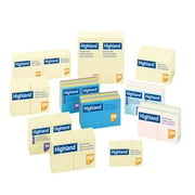Highland Self-Stick Notes, 3 x 3, Assorted Bright Colors, 100 Sheets Per Pad, 12 Pads Per Pack