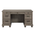 thumbnail image 5 of Benjara 7 Drawer Wooden Traditional Plank Executive Desk with Bun Feet, Taupe Brown, 5 of 5