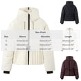 thumbnail image 3 of vdgthytj Puffer Jacket Womens Stand Collar Full Zip Long Sleeve Waist Belted Winter Warm Casual Outdoor Outerwear(Medium,Black), 3 of 5