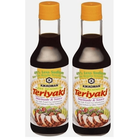 Kikkoman Teriyaki Marinade and Sauce Less Sodium 2 Bottles 10 Oz