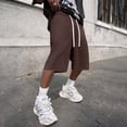 thumbnail image 4 of Resicozy Baggy Sweat Shorts Men 2026 Cotton Y2k Shorts Casual Under Knee Shorts Hem Gym Shorts with Pockets Coffee 3XL, 4 of 6