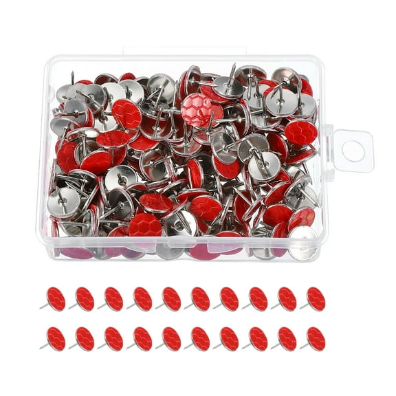 Uxcell Reflective Tack Trail Marking Tacks, Glow Tacks Reflective Thumb Tacks for Hunting Camping Tree Stand Red