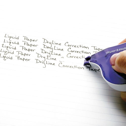 Paper Mate Liquid Paper 6137406 0.17 in. x 472 in. DryLine Non-Refillable Correction Tape - Green/Purple Applicators (10/Pack)
