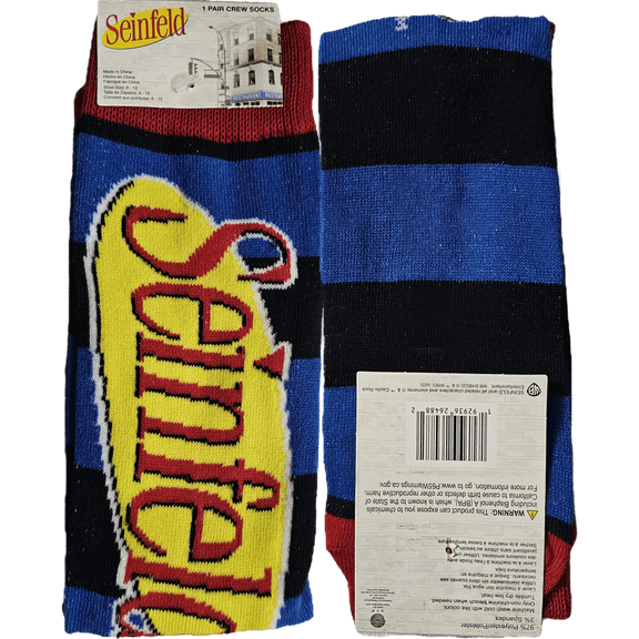 Seinfeld Socks for Unisex, Shoe Size 6-12, 1 Pair