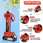 Bcamelys Electric Pruning Shears,1.2 Cutting Diameter with 2 Rechargeable 21V/2 Ah Lithium Battery