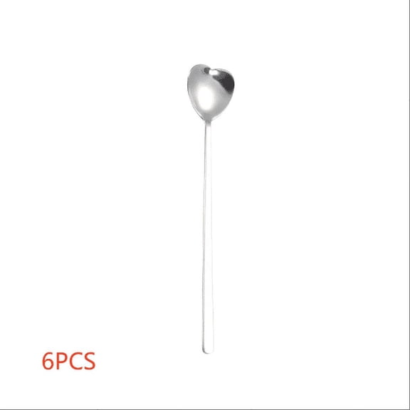 Heart Shaped Gold Stainless Steel Spoon Suitable For 6Pcs Of Ice Cream Coffee