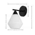 thumbnail image 3 of SAFAVIEH Lyona LED Black Metal Wall Sconce with White Shade, Set of 2, 3 of 8