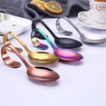 thumbnail image 3 of Thick Heavy-Weight Soup Spoons, Stainless Steel Soup Spoons, Table Spoons, Stainless Steel Hotel Buffet Kitchen Curved Handle Dessert Soup Spoon Cutlery, 3 of 8