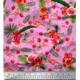 thumbnail image 1 of Soimoi Cotton Duck Fabric Tropical Leaves,Floral & Flamingo Bird Fabric Prints by Yard 56 Inch Wide, 1 of 1