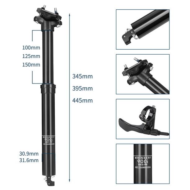 Levier De Tige De Selle Télescopique – Commande à Distance Avec Roulement Scellé – Alliage Alu, Course 11 Mm – Pour Toutes Tiges à Câble