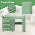 thumbnail image 2 of Costway Folding Sewing Machine Table with Power Outlets, 3 Storage Bins & Open Shelf Olive Green, 2 of 10