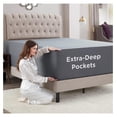 thumbnail image 3 of Empyrean Extra Deep Twin XL Fitted Sheet - Deep Pocket, Soft Microfiber 110 GSM with Corner Straps, Charcoal Grey, 3 of 9