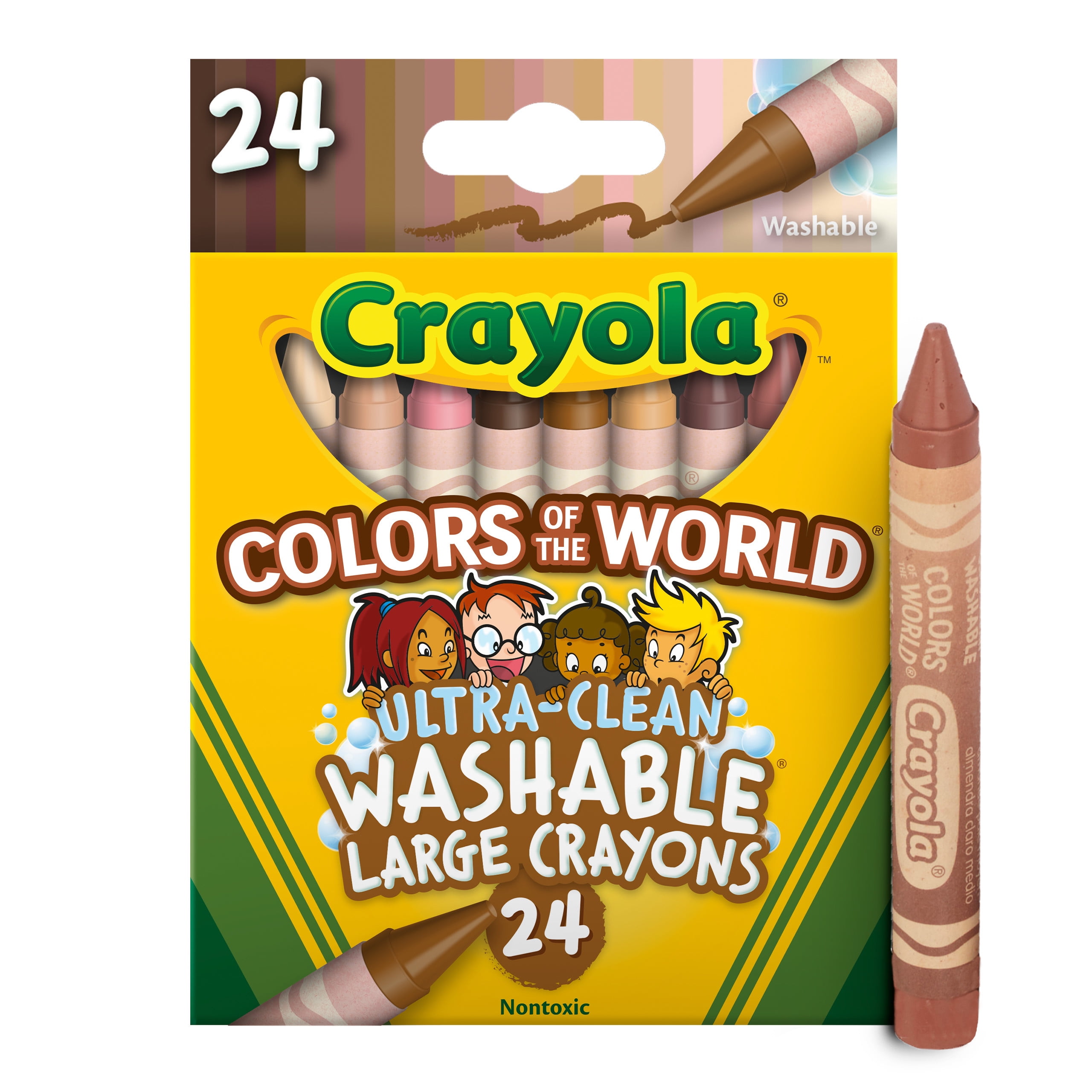Crayola Large Crayons, Colors of The World, 24 Count