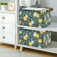thumbnail image 2 of Yayeee Foldable Storage Basket for Shelves with Handles Set of 2 Waterproof Cloth Bins, Yellow Lemons, 2 of 7