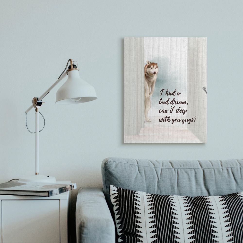 Stupell Industries Dog Nightmare Quote Funny Pet Parents Phrase Canvas Wall Art Design by Ziwei Li, 24" x 30"