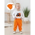 thumbnail image 6 of BemeyourBBs Baby Boy Halloween Outfit Pumpkin Truck Long Sleeve Romper Pants Hat, 6 of 9