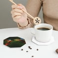 thumbnail image 6 of Disketp Hybrid Parrot In The Forest Funny Coasters,4 Pcs Leather Coasters With Holder, Perfect Housewarming Hostess Gifts,Protect Furniture From Water Marks Scratch, 6 of 9