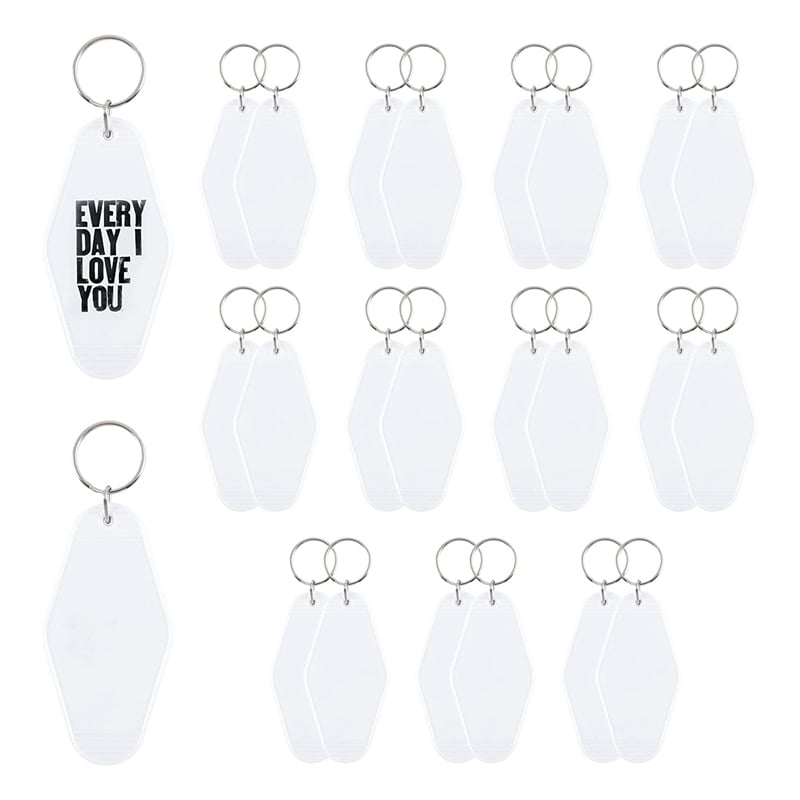 24 Pack Motel Hotel Keychain Blank Vintage Motel Key Tag Hotel Keychain Blanks for Vinyl