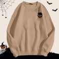thumbnail image 2 of Tisuna Halloween Sweatshirt For Women Relaxed Fit Skull Print Crewneck Sweatshirt Ladies Long Sleeve Festival Theme Party Fall Tops Clothes Size Xl, 2 of 5