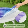 thumbnail image 5 of Purple Blue Tie Dye Pattern Round Fitted Tablecloth with Elastic Edge,Dining Table Cover Waterproof,Outdoor Round Tablecloth for Camping,Dining,Indoor and Outdoor, 5 of 7