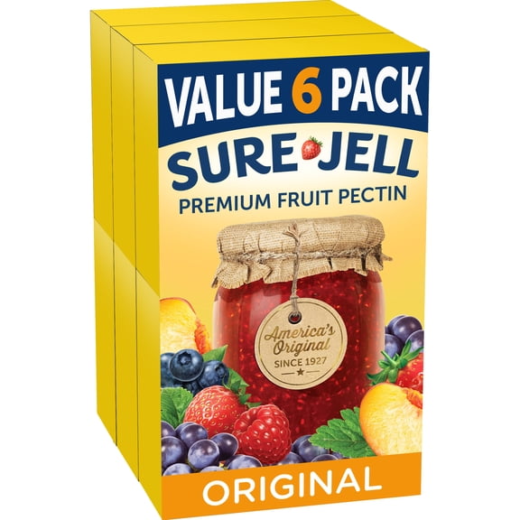 Sure-Jell Original Premium Fruit Pectin for Homemade Jams & Jellies Value Pack, 6 ct Box, 1.75 oz Packs