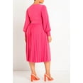 thumbnail image 3 of ELOQUII Women's Plus Size Knot Front Pleated Skirt Dress, 3 of 6