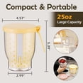 thumbnail image 2 of Vasos de fruta de viaje de 25 oz para coche, recipiente para ensalada de frutas con tenedor y tapa, recipientes reutilizables a prueba de fugas para refrigerios, color amarillo., 2 of 5