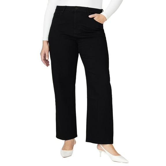ELOQUII Women's Plus Size The Naomi Comfort Stretch Straight Leg Jean