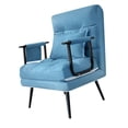 thumbnail image 4 of Sofá cama plegable Macarena tapizado Estructura de metal Cama multiusos Azul, 4 of 8