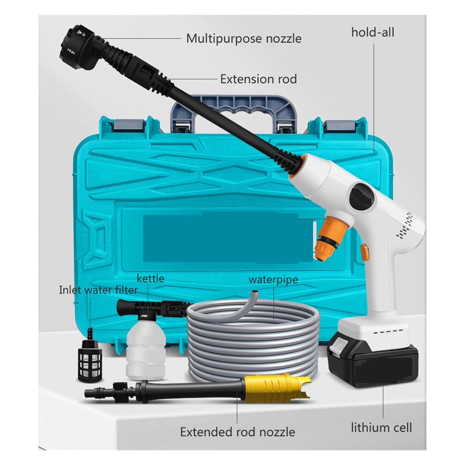 120 Bar Cordless Electric High Pressure Washer Rechargeable Auto Car Washing Spray Gun Water Gun For 18V Battery ,Effortless cleaning