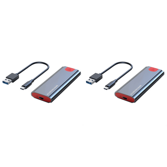 2X M2 SSD Case M.2 to USB 3.1 Gen 2 10Gbps NVMe SSD Enclosure for NVMe PCIE M Key/(B+M) Key SSD Hard Disk,M2 SSD Case AC