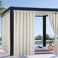 thumbnail image 4 of TOPCHANCES Outdoor Curtains for Patio, Waterproof Detachable Sticky Tab Top Solid Print Outside Curtain for Living Room, Bedroom, Porch, Pergola, Cabana, 52'' x 84'', 4 Panels, Beige, 4 of 12