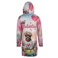 thumbnail image 2 of Hello Valentine’s Day Rottweiler Flower Crown Romantic Pink Floral All Over Print 3D Hooded Duffle Toggle Coat Rottie Dog Lover Gifts Idea - 00031, 2 of 6
