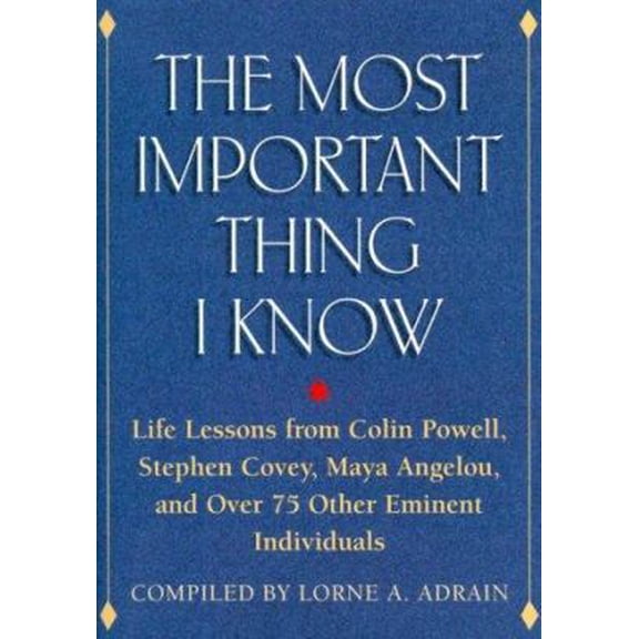 Pre-Owned The Most Important Thing I Know (Hardcover) 1567313531 9781567313536