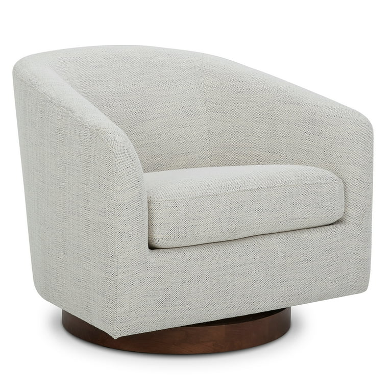 CHITA High Back Barrel Modern Swivel Accent Chair Set of 2 Ivory White Walmart