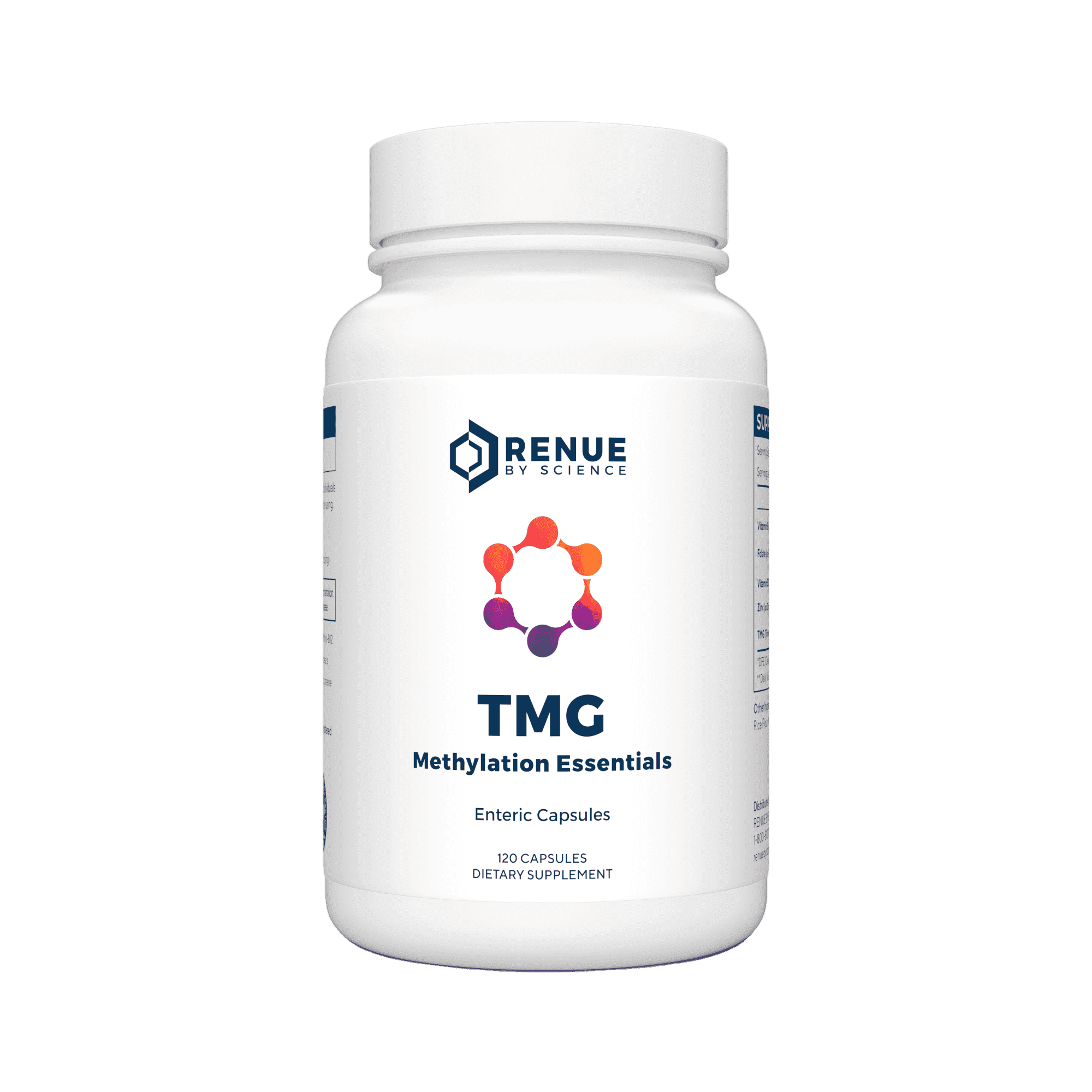 RENUE by SCIENCE TMG | High Strength TMG Supplements | 120 Trimethylglycine Capsules - 900mg TMG per Serving with Vitamin B12 Vitamin B6 Folate & Zinc | Made in the USA & Third-Party Tested