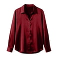thumbnail image 5 of NTACZA Tops for Women Business Casual Silk Work Blouse Button Down Satin Loose Womens Shirts XL, 5 of 5