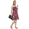 thumbnail image 6 of HAPPY BAY Women's Beach Vacation Summer Holiday Smocked Tube Top Short Ruched Evening Dress Strapless Dresses for Women L-XL Maroon Floral, 6 of 6