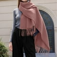 thumbnail image 2 of UJNDER Winter Scarf for Women Solid Color Tassel Shawl Warm Light Purple One Size, 2 of 4