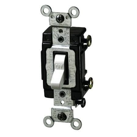 Leviton Commercial Grade Toggle Single Pole Switch - 15 Amp - 1 Pc, White