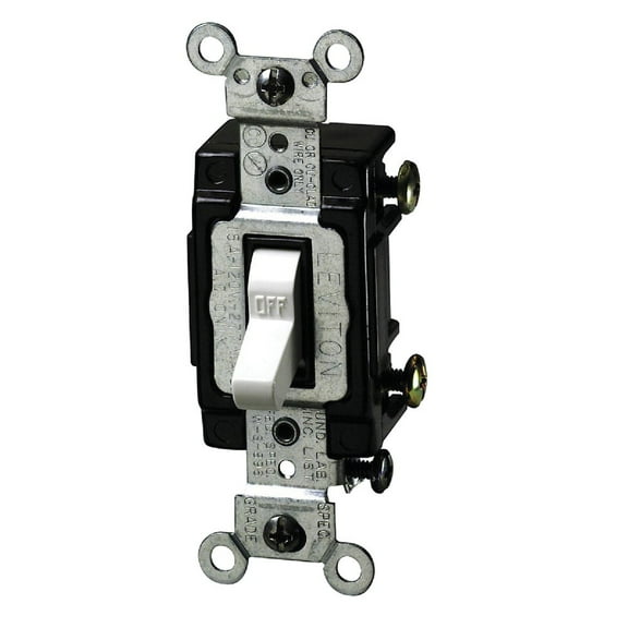 1 Pc Leviton Commercial Grade 15 Amp Toggle Single Pole Switch, White