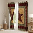 thumbnail image 3 of Erosebridal Rustic Farmhouse Blackout Curtains,Country Texas Star Curtains for Teens Adult,Buffalo Grid Window Curtains & Drapes,Vintage Cabin Lodge Decor Window Treatments,Brown Yellow 52"X84", 3 of 5