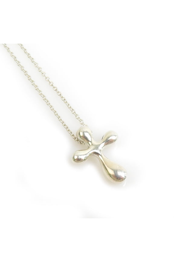 Pre-Owned Tiffany & Co. Cross Necklace in 925 Sterling Silver for Women, Free Shipping, e61576a