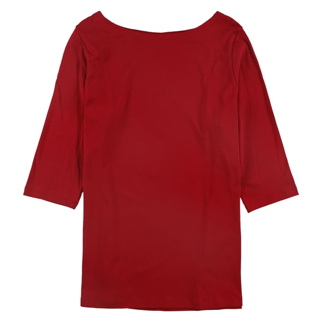 Karen Scott Womens Tunic Basic T-Shirt, Red, Plus Size, 2X