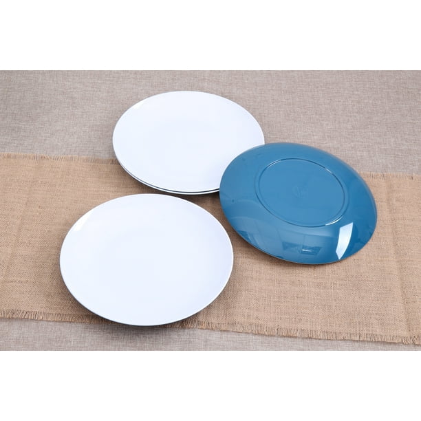 Mainstays Melamine Mix and Match 4Pack Dinner Plates, Blue