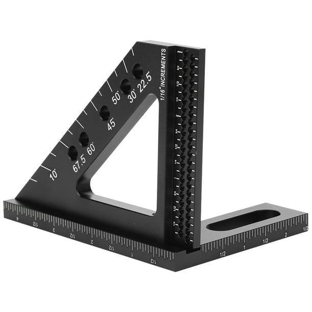 Transportador de grados 0-90 de precisión cuadrada de carpintero 3D para ingeniería de carpintero