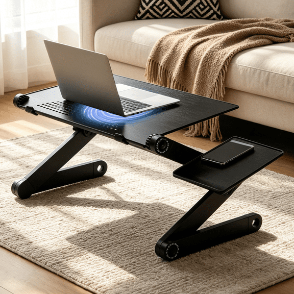 Ktaxon 360° Adjustable Folding Laptop Notebook Desk   Cooling Fan Table Stand Bed Tray