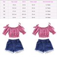 thumbnail image 2 of Hauts à Rayures pour Filles, Blouse en Dentelle, Shorts en Denim, 2 of 5