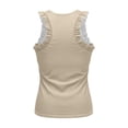 thumbnail image 7 of DHFJKG Athletic Workout Tank Tops For Women Sleeveless Ruffle Curved Hem Solid Color Basic Top For Yoga Exercise Tennis, 7 of 7