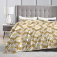 thumbnail image 4 of DouZhe Ultra-Soft Micro Fleece Lightweight Flannel Bed Blanket, Yellow Daisy Floral Print Cozy Warm Throw Blankets, 80"x60", 4 of 7